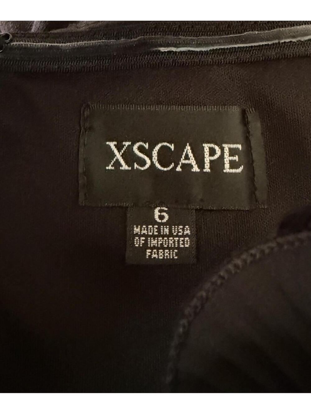 New Xscape KIMBERLY SCUBA CREPE CHIFFON RUFFLE STRAPLESS FLOOR LENGTH DRESS Sz 6 - Picture 10 of 11